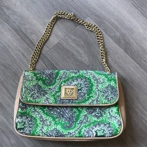 Paisley should purse with metal chain strap